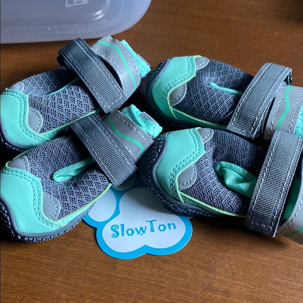 Slowton dog shoes- Gray and Green